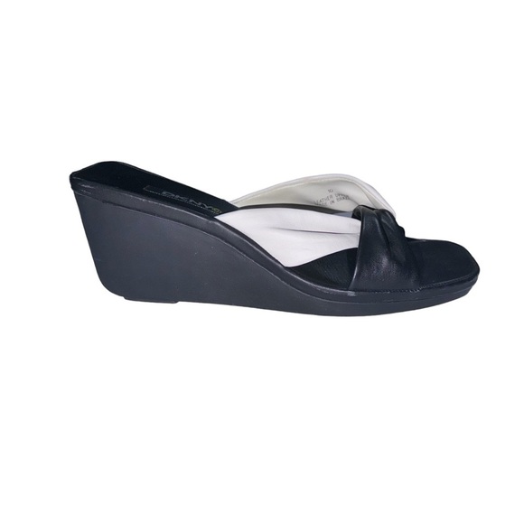 DKNY Donna Karen New York Camelia Leather Wedge Sandals , Size 10 - Picture 14 of 16